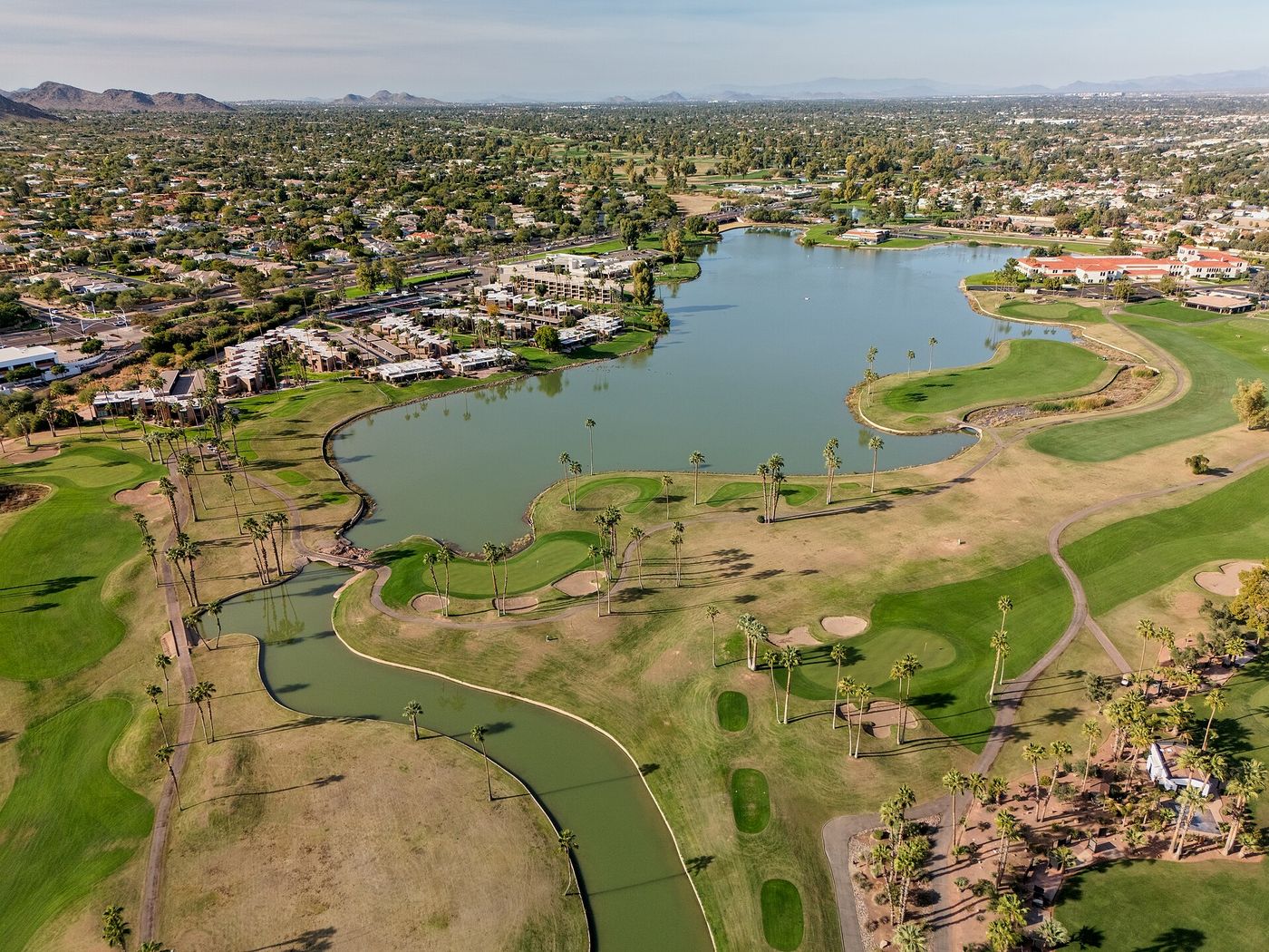 Golf course and lake at McCormick Ranch in Scottsdale, part of the 1970s master-planned community