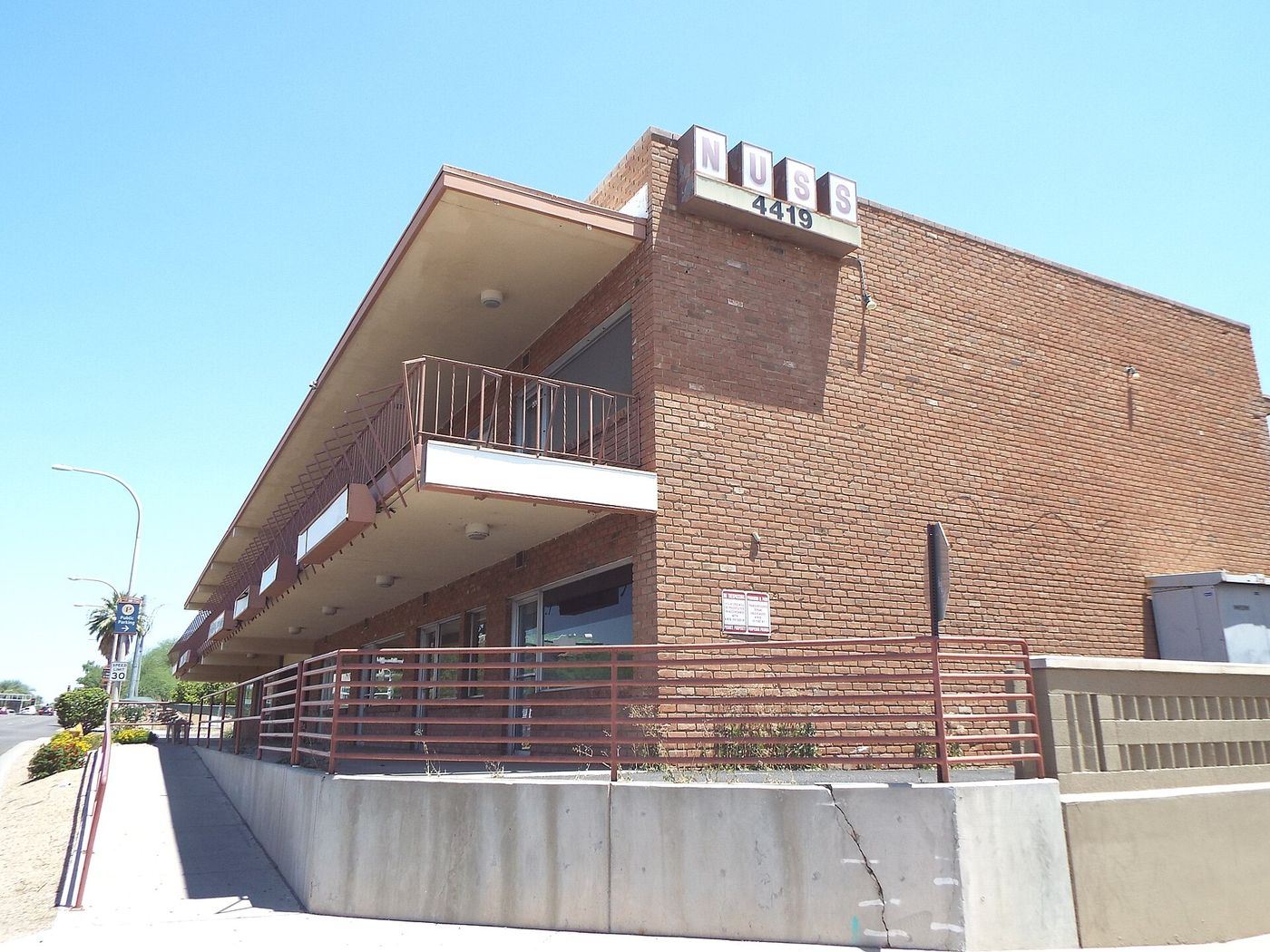 The Nuss Building in downtown Scottsdale, dating to 1960, in western storefront style