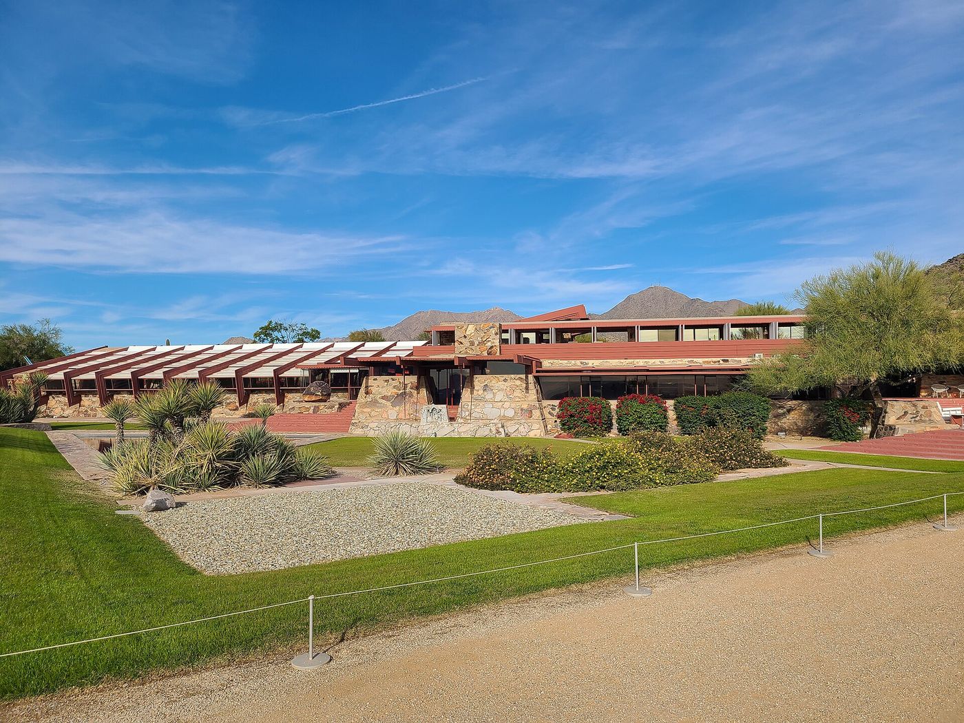 Taliesin West, Frank Lloyd Wright's desert home and studio in Scottsdale, viewed from the south